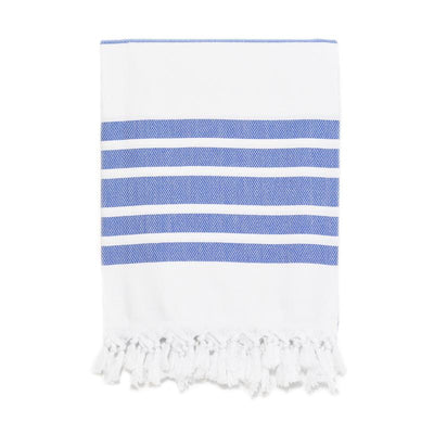 Classic Herringbone Striped Turkish Towel - Royal