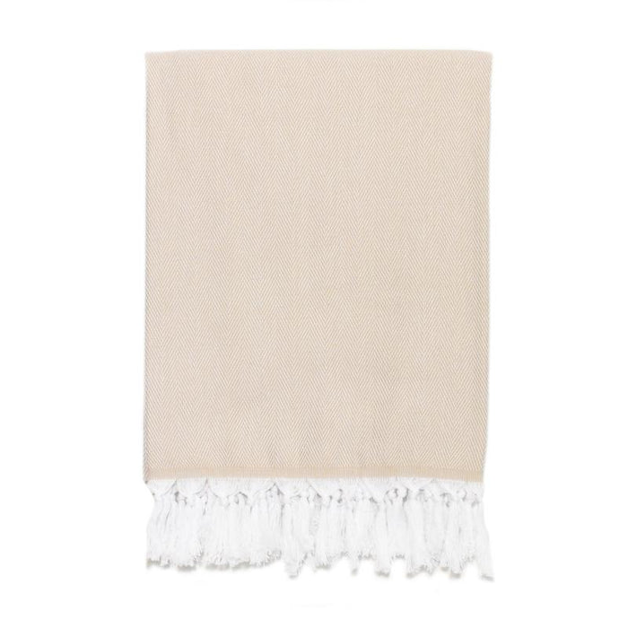 Classic Herringbone Turkish Towel - Cappuccino