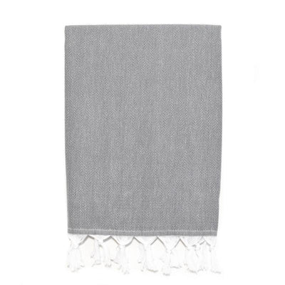 Classic Herringbone Turkish Towel - Dark Grey