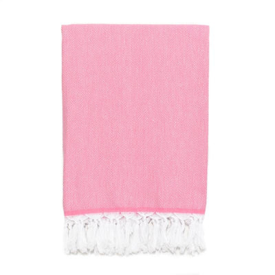 Classic Herringbone Turkish Towel - Dark Pink