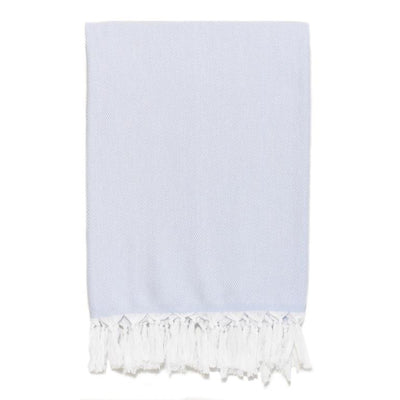 Classic Herringbone Turkish Towel - Light Blue