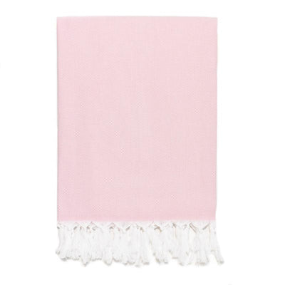 Classic Herringbone Turkish Towel - Light Pink
