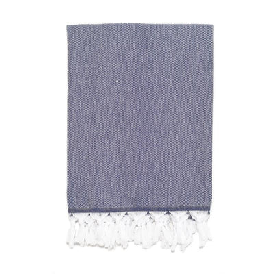 Classic Herringbone Turkish Towel - Navy
