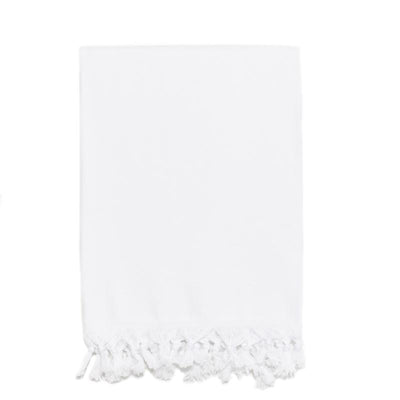 Classic Herringbone Turkish Towel - White