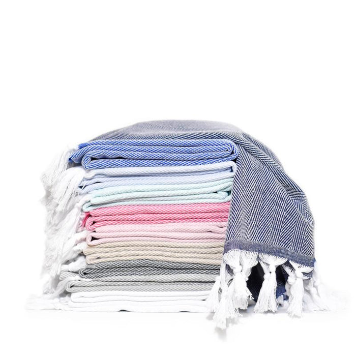 Classic Herringbone Turkish Towel - Cappuccino