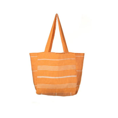 Classic Striped Turkish Towel Bag - Orange 