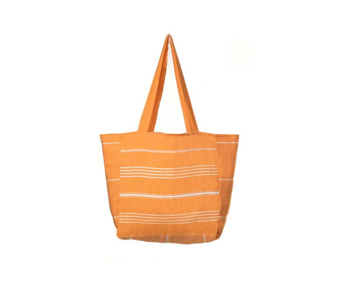 Classic Striped Turkish Towel Bag - Orange 