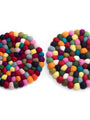 Colorful Felt Ball Trivet from Nepal