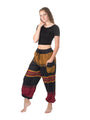 Fun Cotton Pants from Nepal - Maroon/Gold/Black