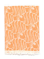 Fun Fish Double Layer Turkish Towel - Orange