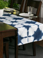 Hand Dyed Shibori Table Runner - Blue Star