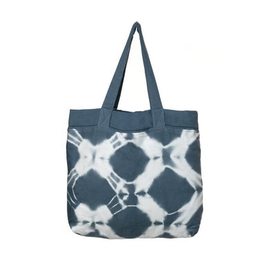 Hand Dyed Shibori Tote Bag - Diamonds