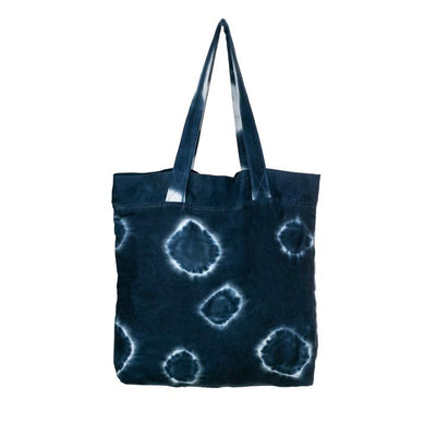 Hand Dyed Shibori Tote Bag - Space Dots