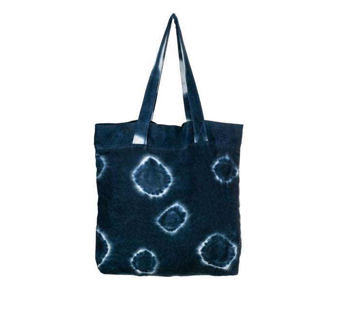 Hand Dyed Shibori Tote Bag - Space Dots