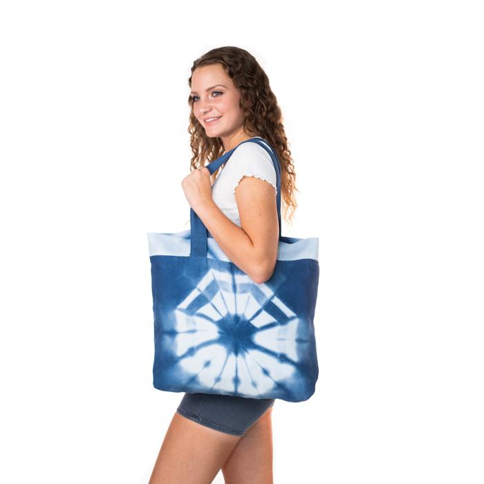 Hand Dyed Shibori Tote Bag - Starburst