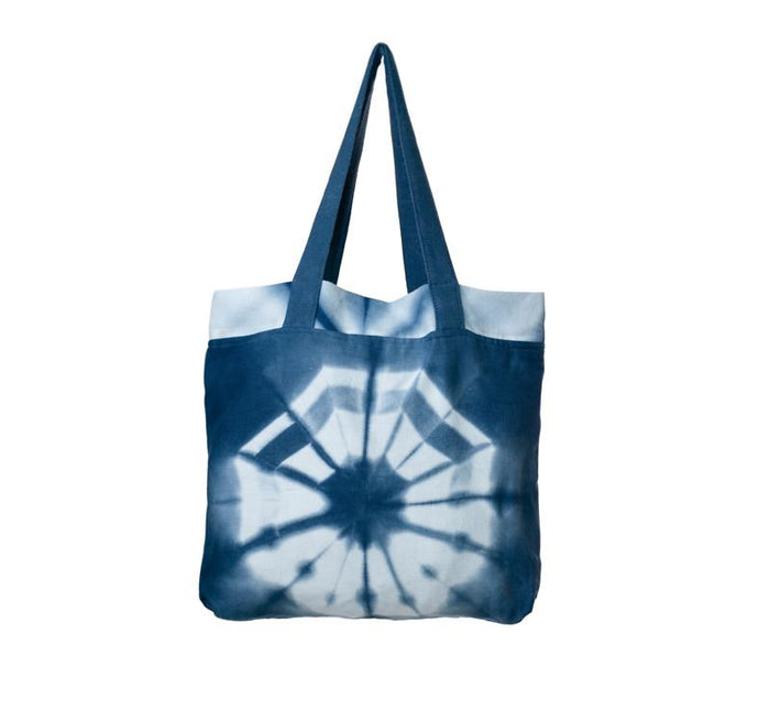 Hand Dyed Shibori Tote Bag - Starburst