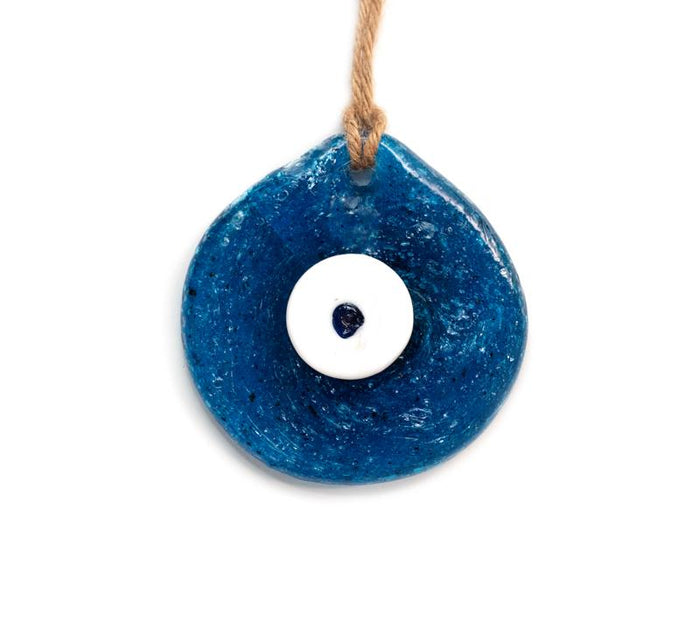 Hand Fired Glass Evil Eye - Large