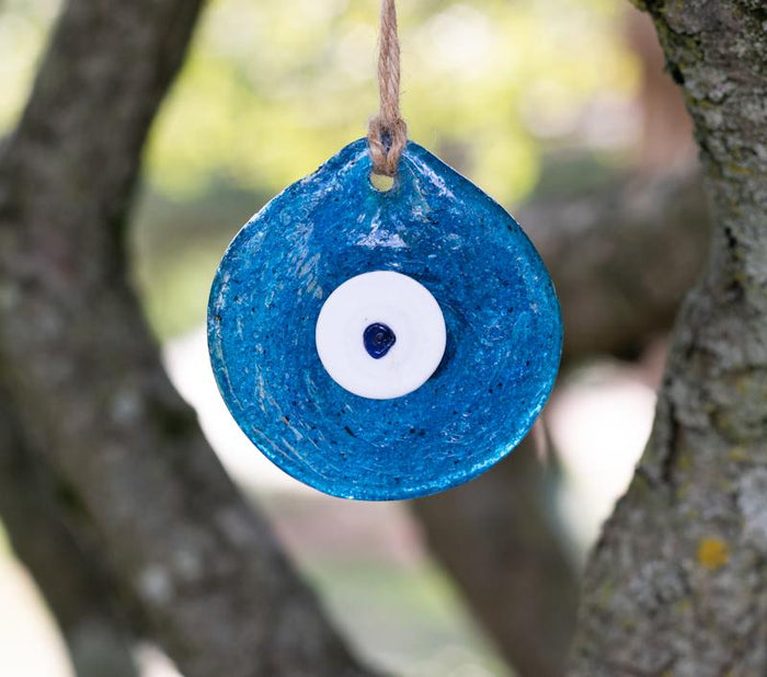 Hand Fired Glass Evil Eye - Small