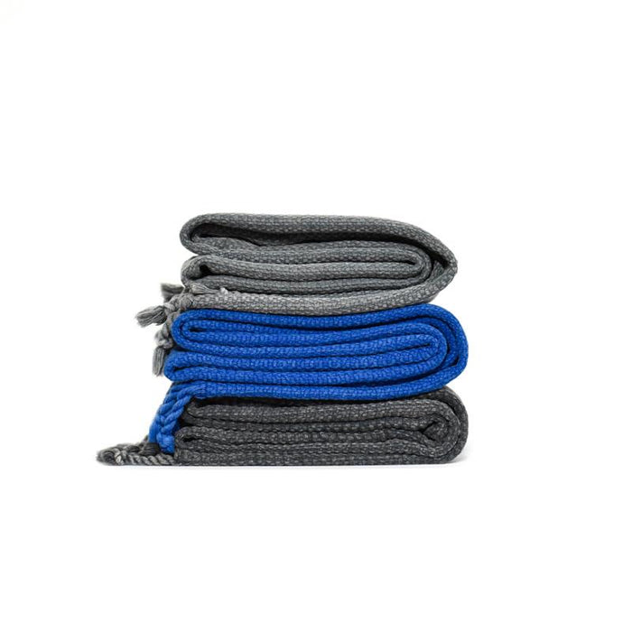 Heavy Stone-washed Chain-stitch Turkish Towel/Throw - Charcoal