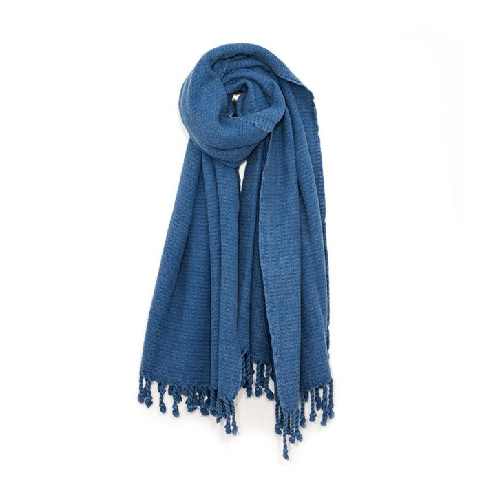 Heavy Stone-washed Chain-stitch Turkish Towel/Throw - Medium Grey