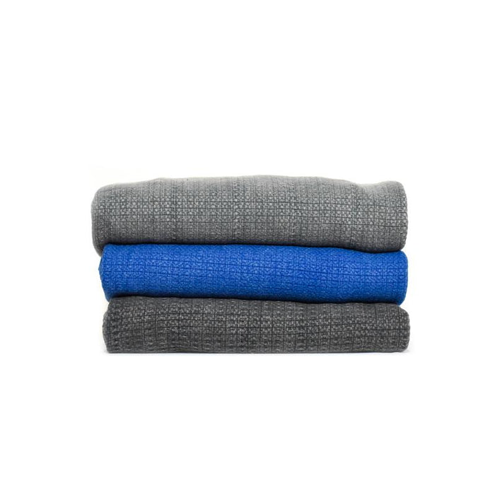 Heavy Stone-washed Chain-stitch Turkish Towel/Throw - Medium Grey