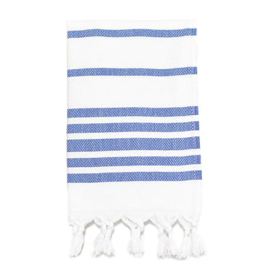 Herringbone Striped Turkish Hand Towel - Royal