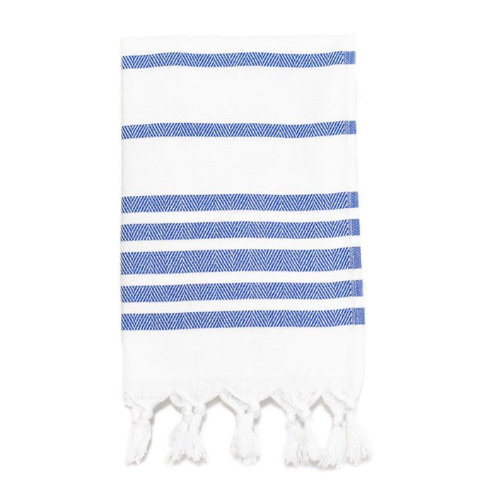Herringbone Striped Turkish Hand Towel - Royal