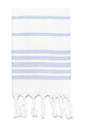 Herringbone Striped Turkish Hand Towel - Light Blue