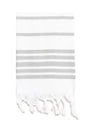 Herringbone Striped Turkish Hand Towel - Light Grey