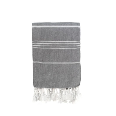 Jumbo Traditional Turkish Towel - Medium Grey