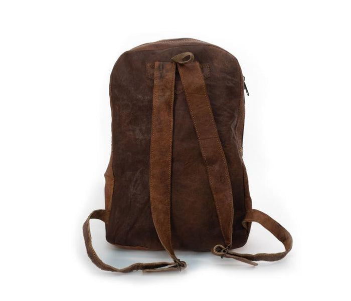 Large Water Buffalo Leather Backpack from Nepal