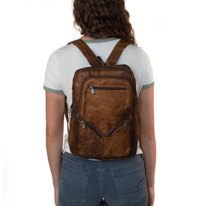 Large Water Buffalo Leather Backpack from Nepal