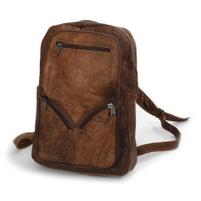 Large Water Buffalo Leather Backpack from Nepal 