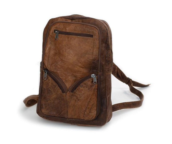 Large Water Buffalo Leather Backpack from Nepal 
