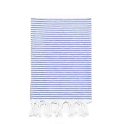 Lightweight Candy Striped Turkish Towel - Blue