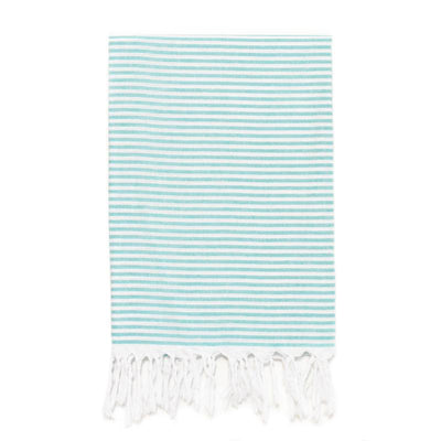 Lightweight Candy Striped Turkish Towel - Jade