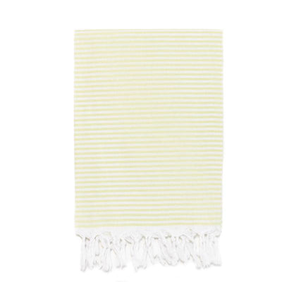Lightweight Candy Striped Turkish Towel - Lime