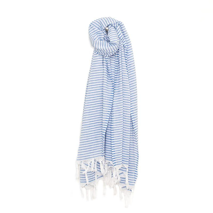 Lightweight Candy Striped Turkish Towel - Jade