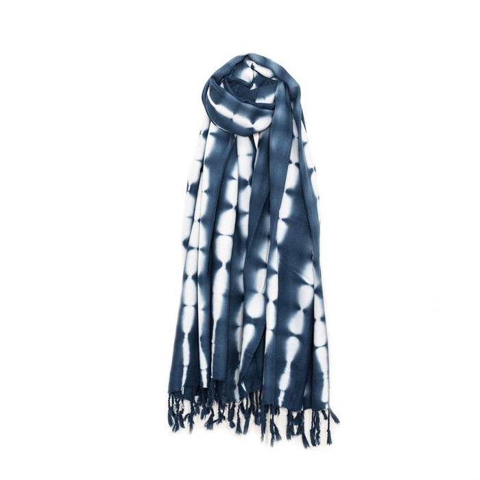 Lightweight Shibori Dyed Turkish Towel - Shades of Indigo