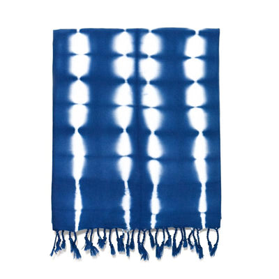 Medium Weight Shibori Turkish Towel - Shades of Indigo