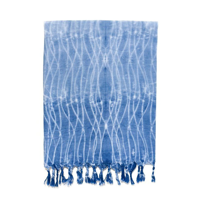 Lightweight Shibori Dyed Turkish Towel - Shades of Indigo