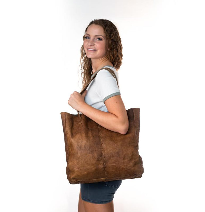 Medium Water Buffalo Leather Shopping Bag