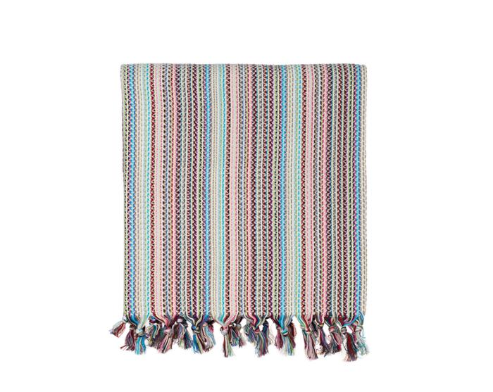 Multi-Colored Woven Turkish Throw - Dark