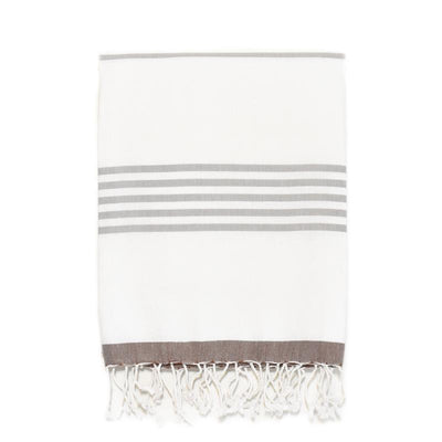 Nautical Turkish Towel - Coffee/Grey