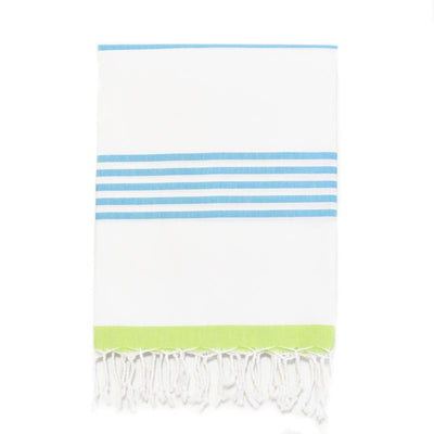 Nautical Turkish Towel - Turquoise/Lime