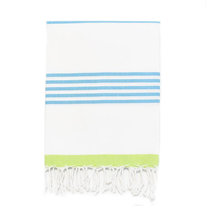 Nautical Turkish Towel - Turquoise/Lime