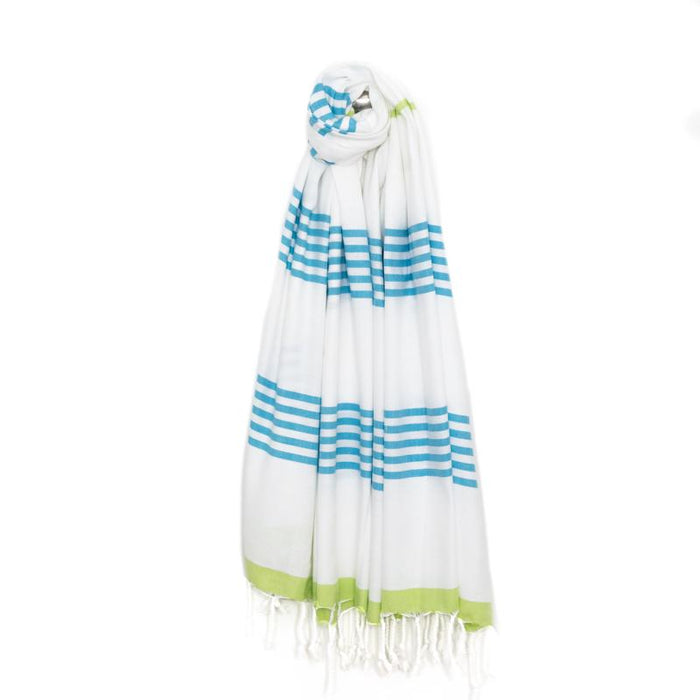 Nautical Turkish Towel - Turquoise/Lime