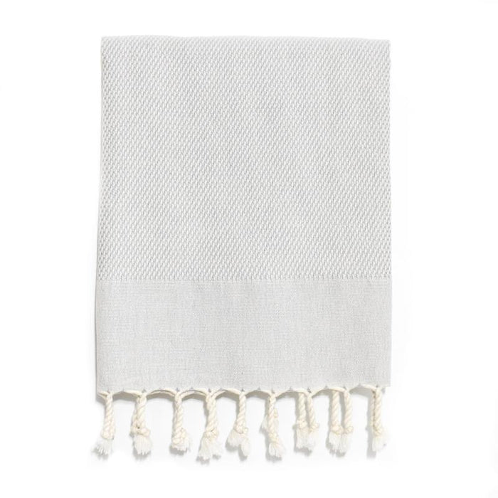 Pebble Weave Turkish Hand Towel - Grey