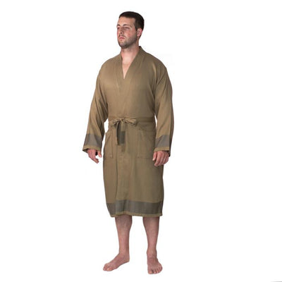 Premium Turkish Cotton Bathrobe - Khaki Green