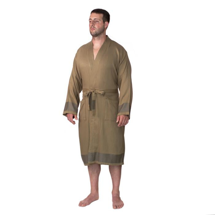 Premium Turkish Cotton Bathrobe - Khaki Green